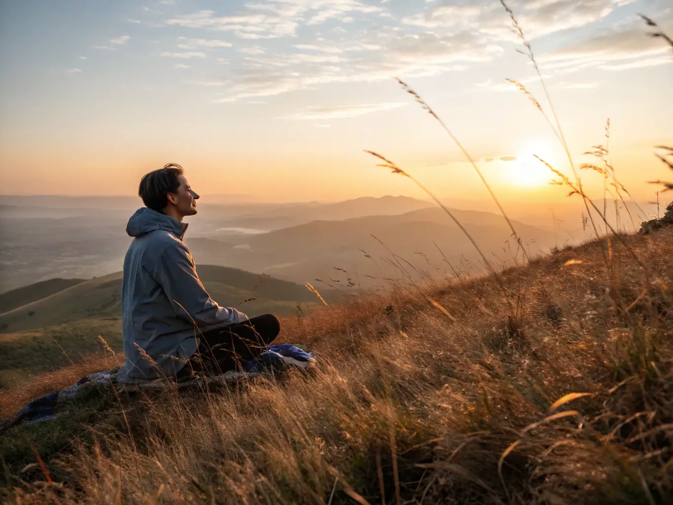An individual AIKI NO MICHI practitioner meditating in a serene environment, emphasizing the mental and spiritual benefits of Aikido.